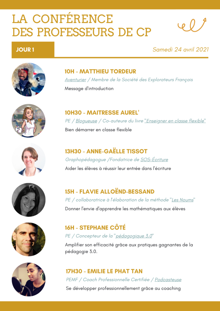 Programme de la conférence des professeurs de CP du 24 et 25 avril - Évènement 100% en ligne